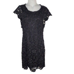 Lulus Womens Mini Dress Medium Black Romance Language Backless Lace Bodycon Line